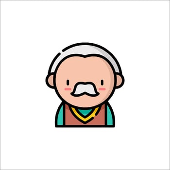 An old man with a mustache and a mustache vector