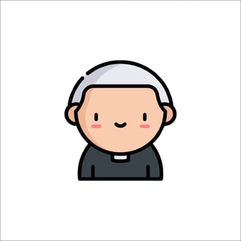 A cartoon character of a priest vector
