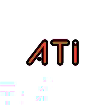 A red and black logo with the word ita vector