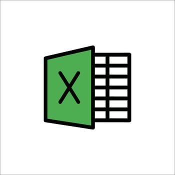 A green and black icon with the word excel vector
