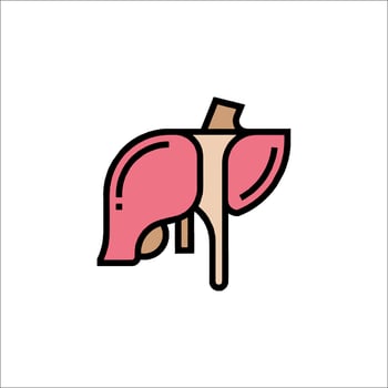 Liver icon in line style illustration vector