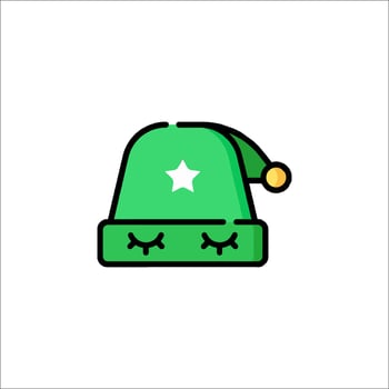 A green hat with a star on it vector