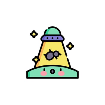 Alien spaceship icon illustration vector