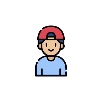 A man wearing a cap icon vector