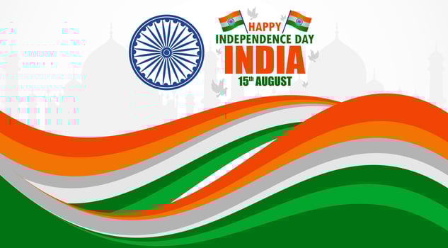 happy independence day india. with flag for banner background vector
