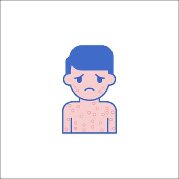 A man with a rash on his chest vector