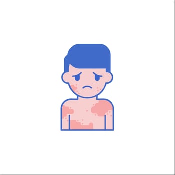 A man with a rash on his chest vector