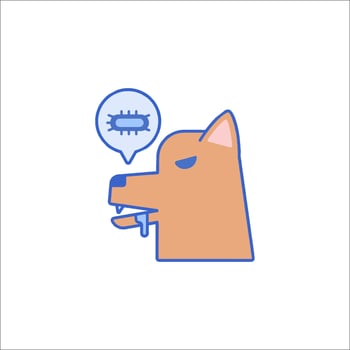A dog with a speech bubble above it vector