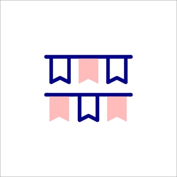 A blue and pink banner with two flags vector