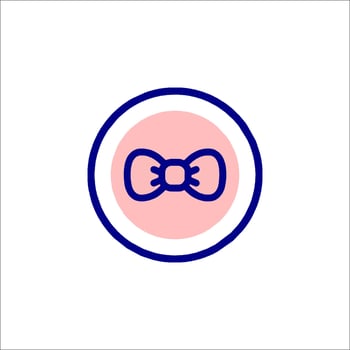 A pink bow tie icon on a white background vector