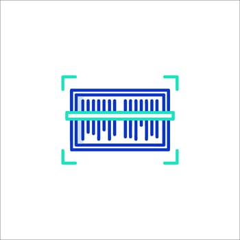 A blue and green barber's comb icon vector