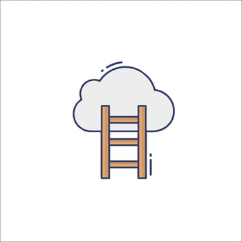 A ladder going up to a cloud icon vector