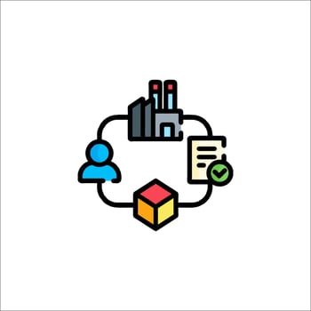 A logo for a company that has a person in the middle of it vector