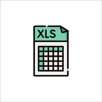 Xls spreadsheet icon illustration vector