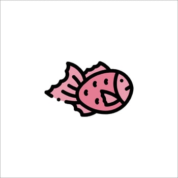 A pink fish icon on a white background vector