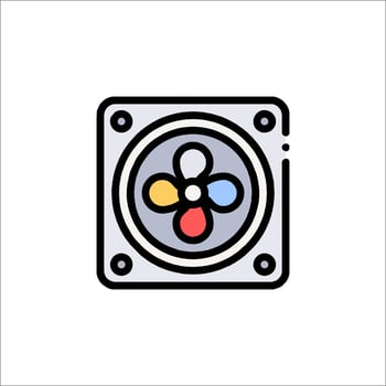 A square with a colorful flower on it vector