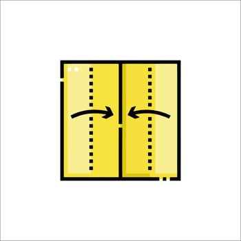 A yellow door with a line on it vector