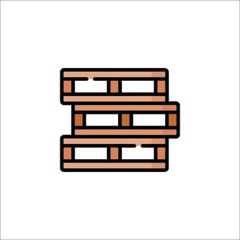 A stack of wooden pallets icon vector