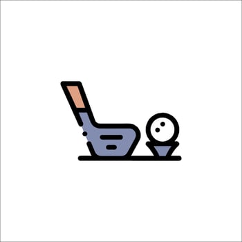 A golf ball and a chair icon vector