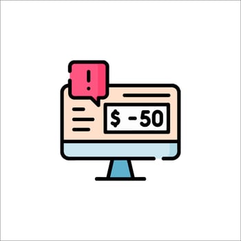 A computer monitor with a dollar sign on it vector