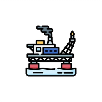 Oil rig icon illustration vector
