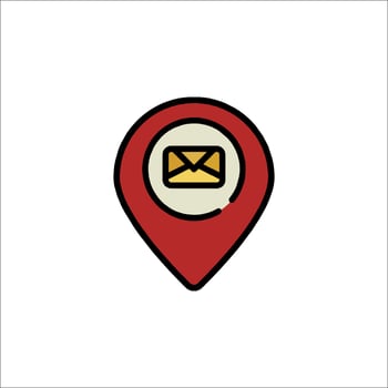 A map pin with an envelope icon vector