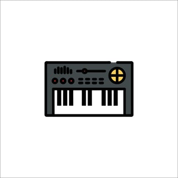 An electronic keyboard icon on a white background vector