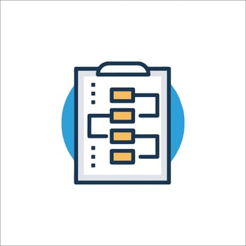 A clipboard with a list of items on it vector