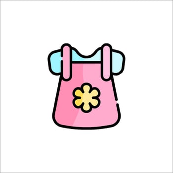 A pink dress with a flower on it vector