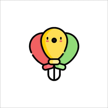 A cute balloon with a face on it vector