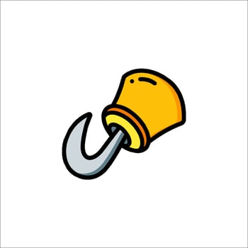 A yellow hat with a hook on it vector