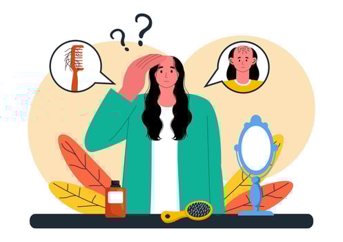 Autoimmune Disease and Hair Loss Illustration for Alopecia Awareness in a Cartoon Style vector
