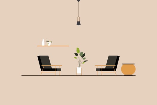 architecture interior living room apartment decor modern design flat style. vector