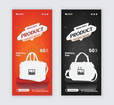 New arrival product sale dl flyer design, Black Friday bag sale rack card design template vector