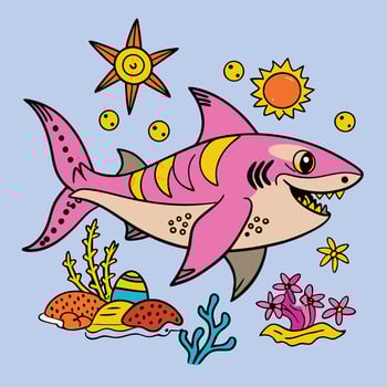 Shark cartoon illustration vector