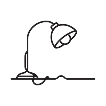single one line lamp silhouette vector