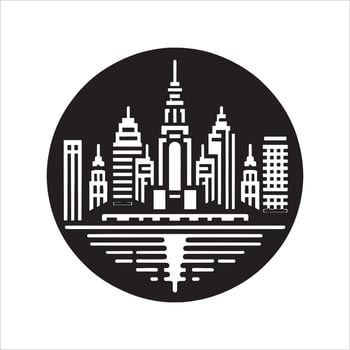 Monument Landmark Silhouette with Distinct Shape on White Background vector