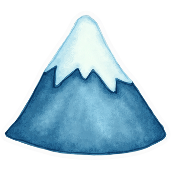 Blue mountain with white snow sticker design png