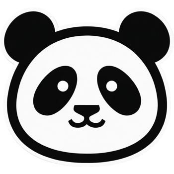 Panda bear with a smiling face sticker design png
