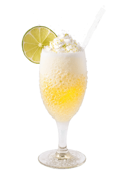 Pavlova Dessert Wine Slushie Tall glass with crushed ice the sweet sparkling wine and splash png