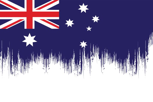 Happy Australia Day. 26th January poster or banner with Australian national flag and brush background design vector