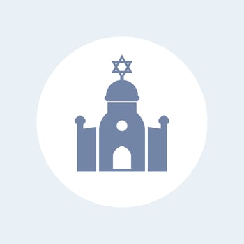 synagogue icon isolated on white vector