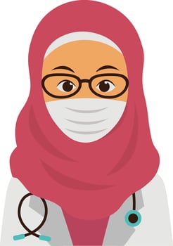 Women medical staff with hijab style vector