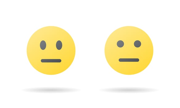 Neutral face emoji icon in flat design vector