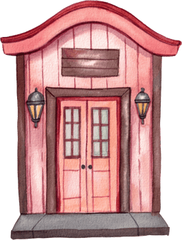 Handdrawn cowboy equipment and decor watercolor png