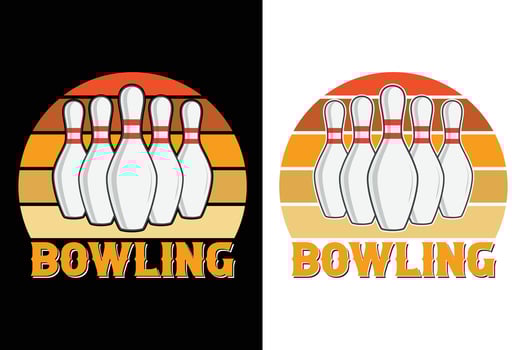 Bowling Typography Design Print Template vector