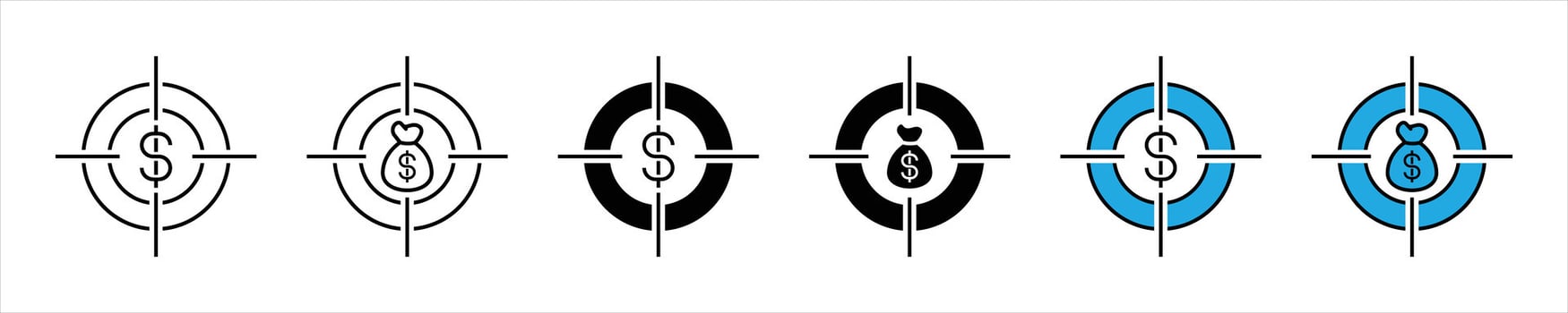 target icon set. target money, income icon vector