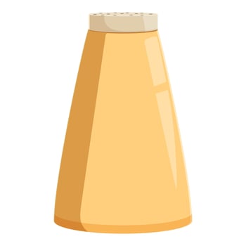 Mustard colored salt shaker with perforated lid for precise seasoning vector