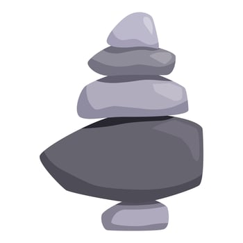 Stack of zen stones balancing, creating a peaceful atmosphere vector