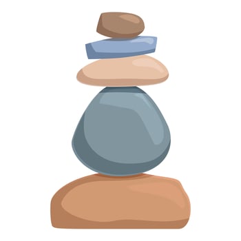 Stack of smooth stones balancing for harmony and mindfulness vector